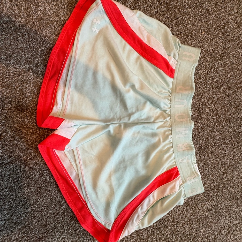 Under Armour Light green, pinkand White Athletic Shorts Lightweight Retro Design